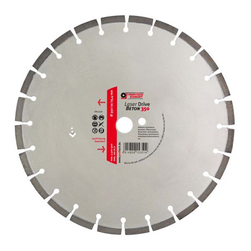 Diamantzaag Moterzaag - Laser Drive Beton, Professional - Lasergelast (nat en droog)