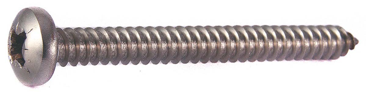 Plaatschroef bolcilinderkop kruisgleuf, RVS A2