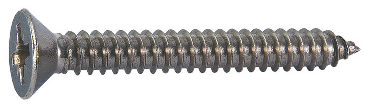 Plaatschroef verzonk.kop kruisgleuf, RVS A2