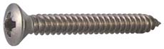 Plaatschroef bolverzonk.kop kruisgleuf RVS A2