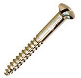 Houtschroef bolverzonkenkop zaaggleuf Messing-Vernikkeld