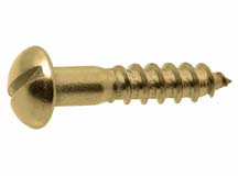 Houtschroef bolkop zaaggleuf Messing