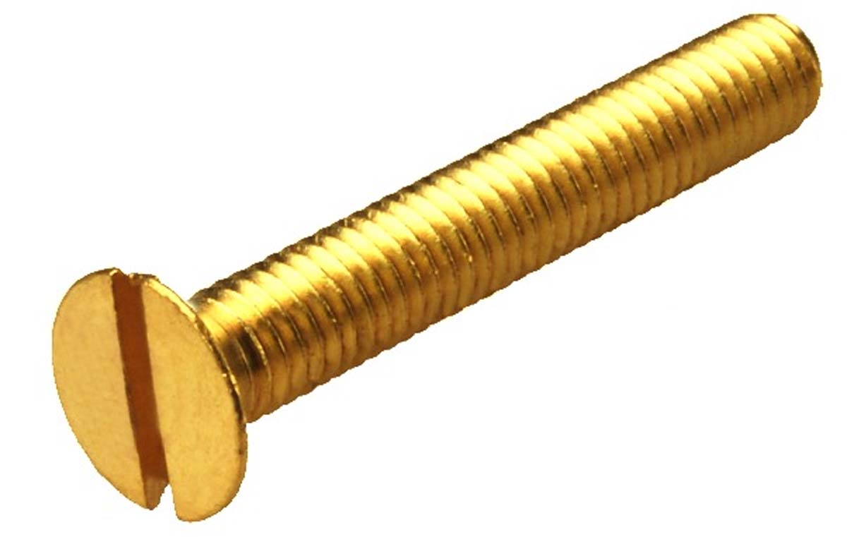 Verzonken schroef zaaggleuf, Messing