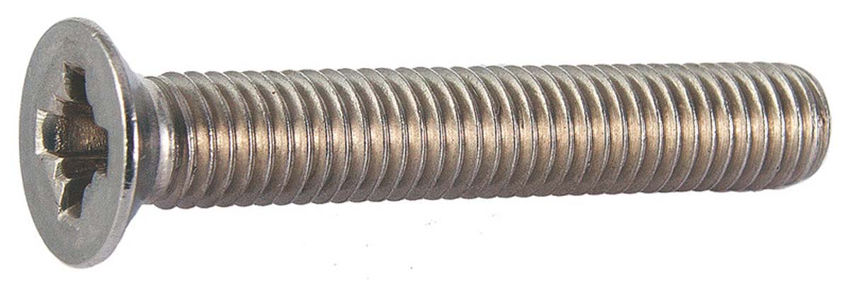 Verzonken schroef kruisgleuf, RVS A2