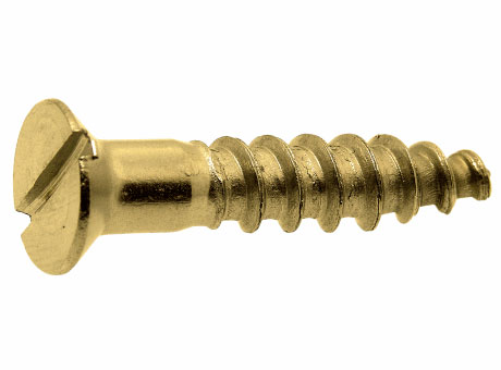 Houtschroef verzonkenkop zaaggleuf, Messing