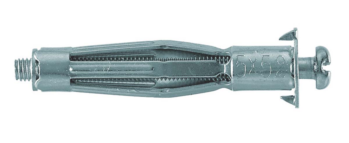 Hollewandplug met schroef, Verzinkt