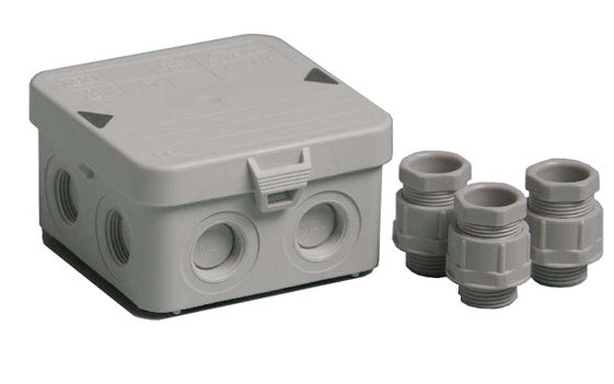 Kabeldoos Ak1 (incl 3 wartels), 95x95x45mm IP65