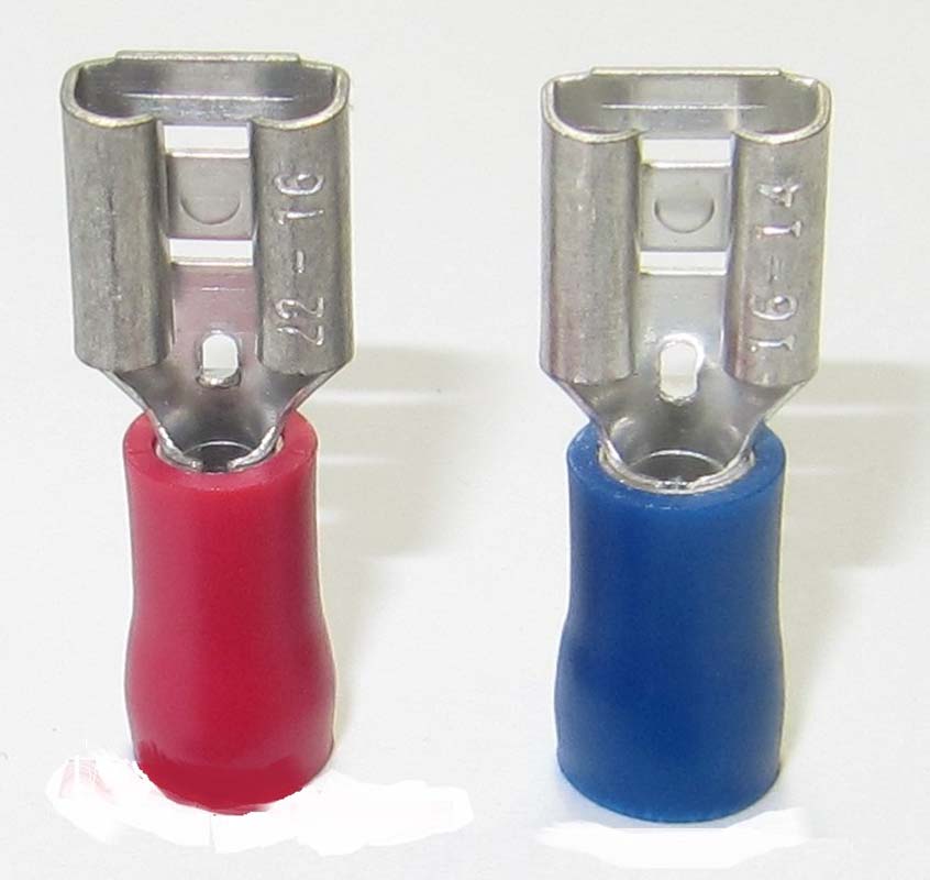 Kabelschoen connector vrouw half geisoleerd, inw. 6,3