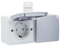 Wandcontactdoos 2 voudig horizontaal