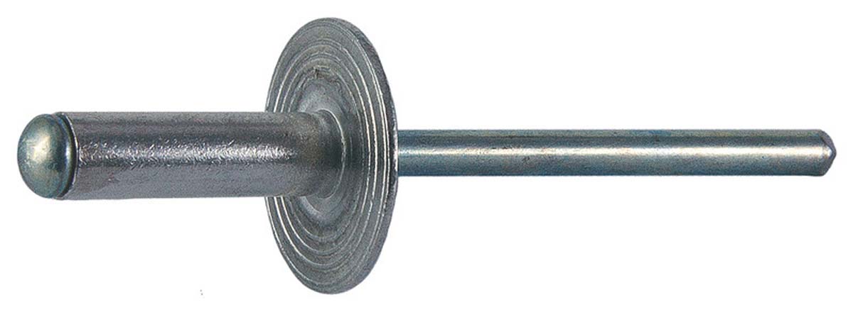 Popnagel met extra grote kop, Alu-staal