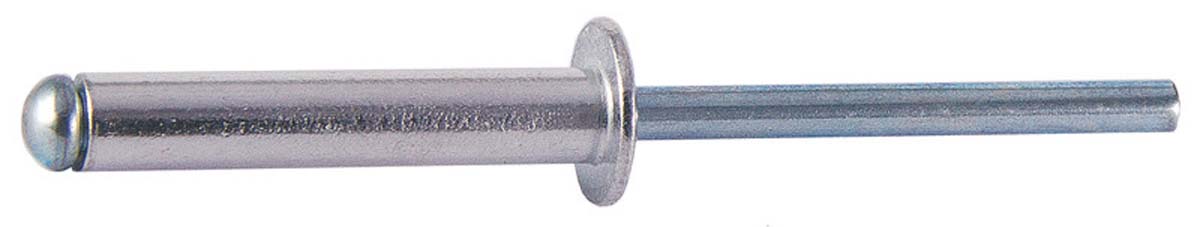 Popnagel met platte kop, Alu-staal