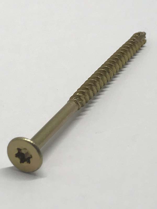 Spaanplaatschroef verz.kop Torx deeldraad, Geelverzinkt