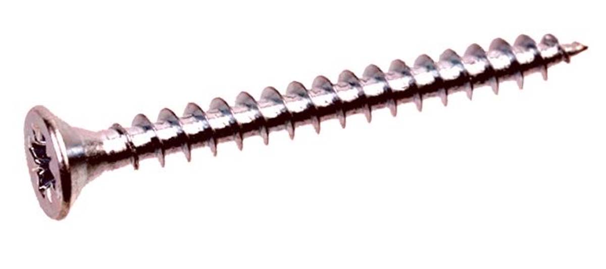 Spaanplaatschroef verz.kop voldraad kruisgleuf, RVS A2