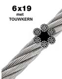 Staalkabel 6x19 (touwkern) verzinkt