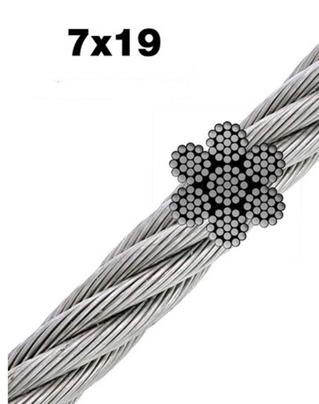 Staalkabel 7x19, RVS
