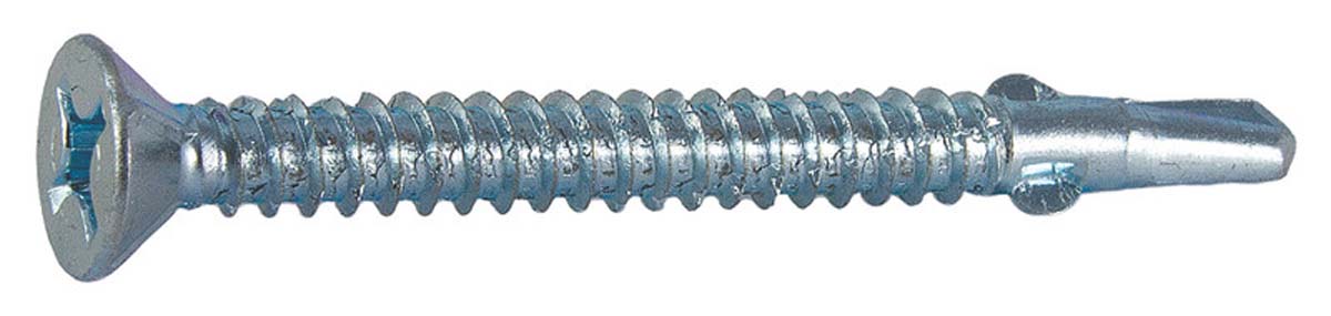 Vleugelteks  verzonken kop kruisgleuf, Verzinkt